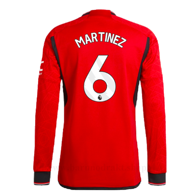 Billige Fotballdrakter Manchester United MARTINEZ #6 Hjemme Draktsett Langermet 2023-2024