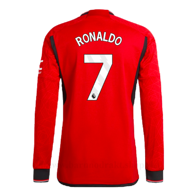 Billige Fotballdrakter Manchester United RONALDO #7 Hjemme Draktsett Langermet 2023-2024