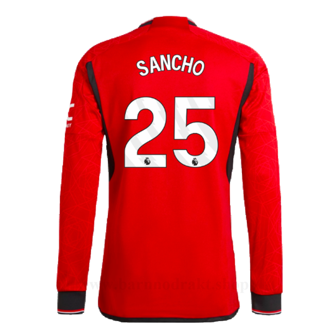 Billige Fotballdrakter Manchester United SANCHO #25 Hjemme Draktsett Langermet 2023-2024