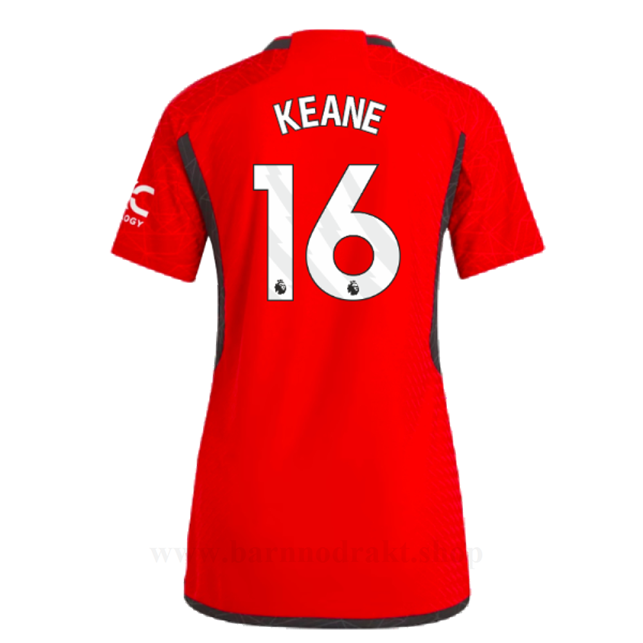 Billige Fotballdrakter Manchester United Dame KEANE #16 Hjemme Draktsett 2023-2024