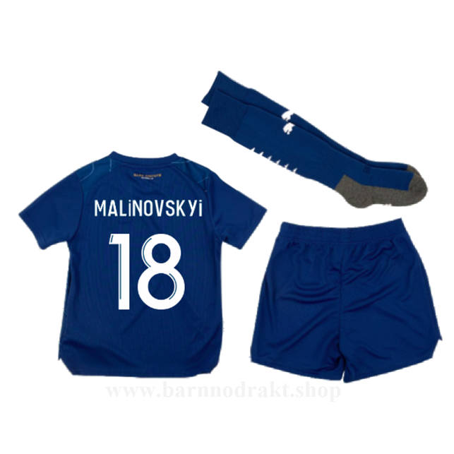 Billige Fotballdrakter Olympique de Marseille Barn MALINOVSKYI #18 Borte Draktsett 2023-2024