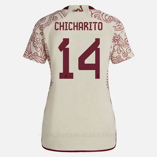 Billige Fotballdrakter Mexico Dame CHICHARITO #14 Borte Draktsett VM 2022