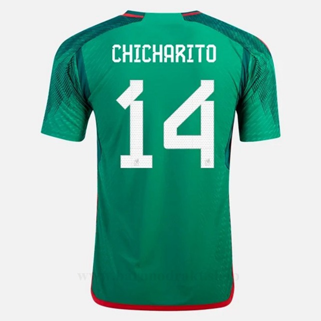 Billige Fotballdrakter Mexico CHICHARITO #14 Hjemme Draktsett VM 2022