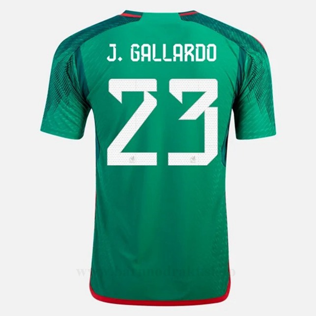 Billige Fotballdrakter Mexico J GALLARDO #23 Hjemme Draktsett VM 2022