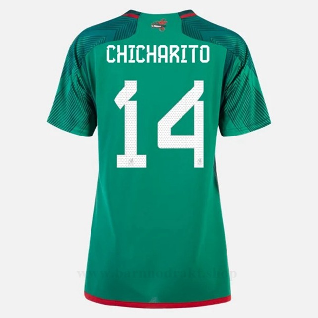 Billige Fotballdrakter Mexico Dame CHICHARITO #14 Hjemme Draktsett VM 2022