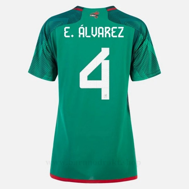 Billige Fotballdrakter Mexico Dame E ALVAREZ #4 Hjemme Draktsett VM 2022