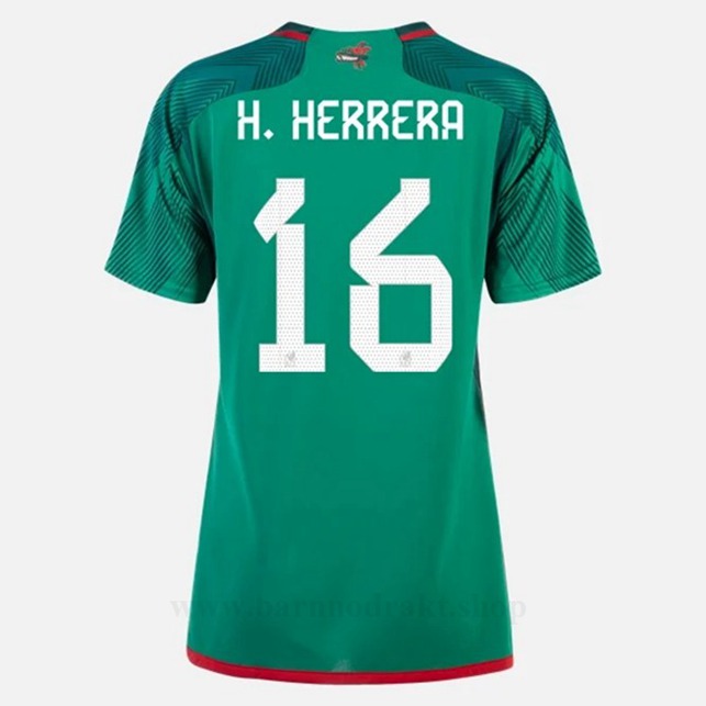 Billige Fotballdrakter Mexico Dame H HERRERA #16 Hjemme Draktsett VM 2022
