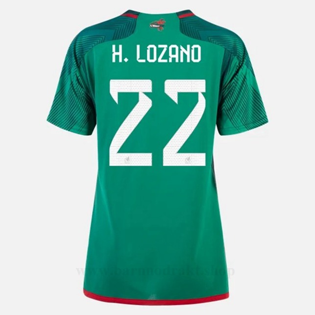 Billige Fotballdrakter Mexico Dame H LOZANO #22 Hjemme Draktsett VM 2022