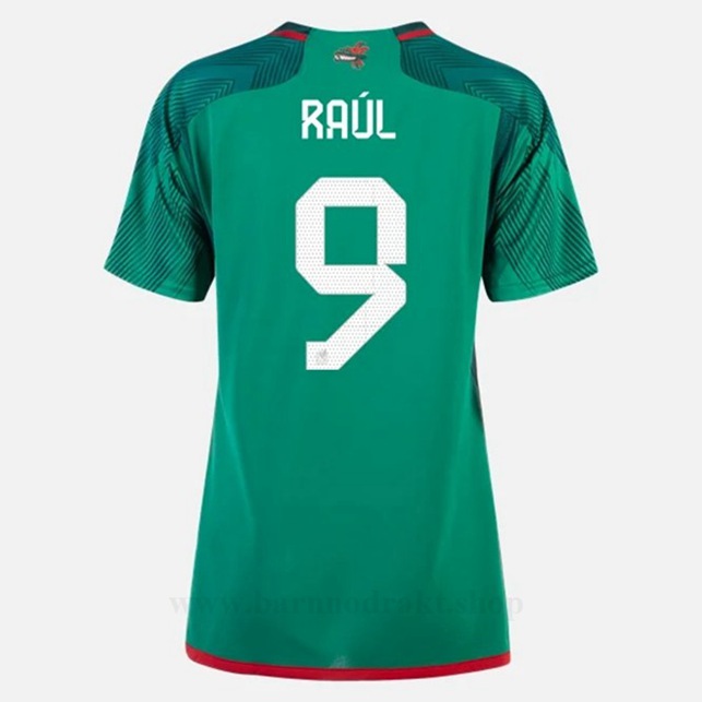 Billige Fotballdrakter Mexico Dame RAUL #9 Hjemme Draktsett VM 2022