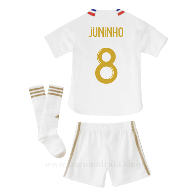 Billige Fotballdrakter Olympique Lyonnais Barn JUNINHO #8 Hjemme Draktsett 2023-2024
