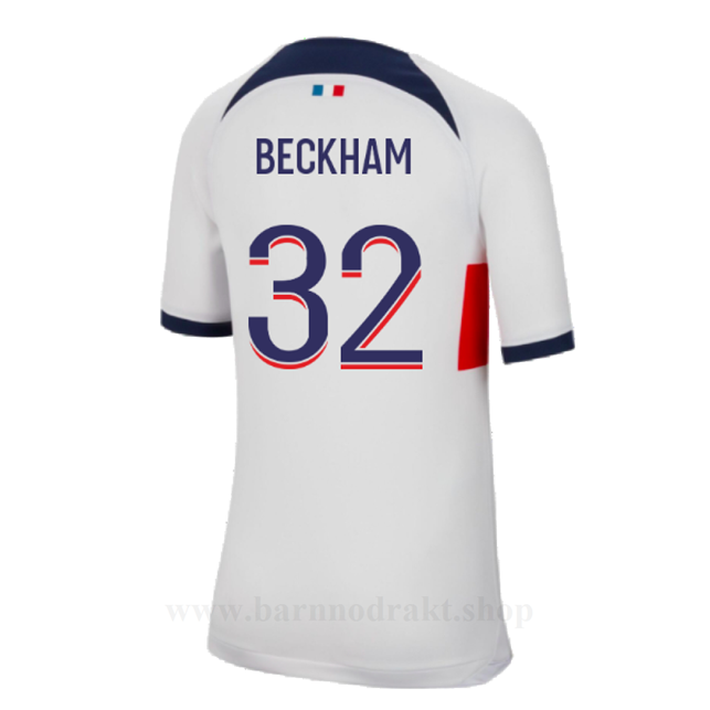 Billige Fotballdrakter Paris Saint Germain PSG BECKHAM #32 Borte Draktsett 2023-2024