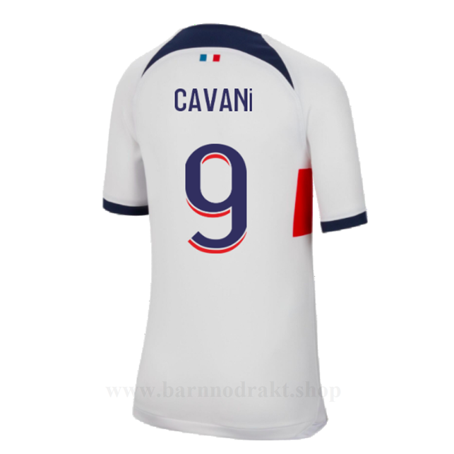 Billige Fotballdrakter Paris Saint Germain PSG CAVANI #9 Borte Draktsett 2023-2024