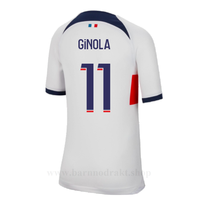 Billige Fotballdrakter Paris Saint Germain PSG GINOLA #11 Borte Draktsett 2023-2024