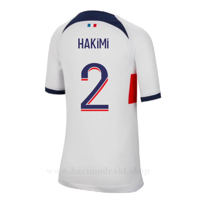 Billige Fotballdrakter Paris Saint Germain PSG HAKIMI #2 Borte Draktsett 2023-2024