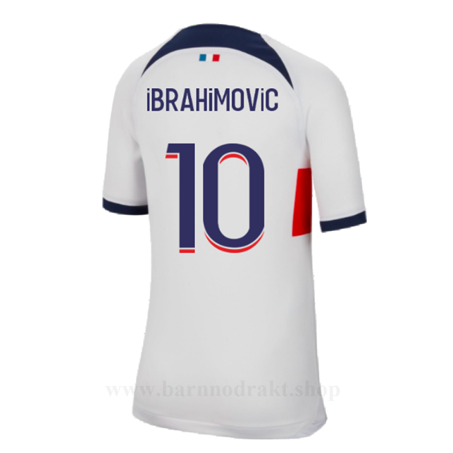 Billige Fotballdrakter Paris Saint Germain PSG IBRAHIMOVIC #10 Borte Draktsett 2023-2024