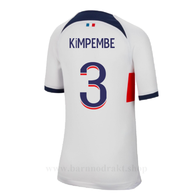 Billige Fotballdrakter Paris Saint Germain PSG KIMPEMBE #3 Borte Draktsett 2023-2024