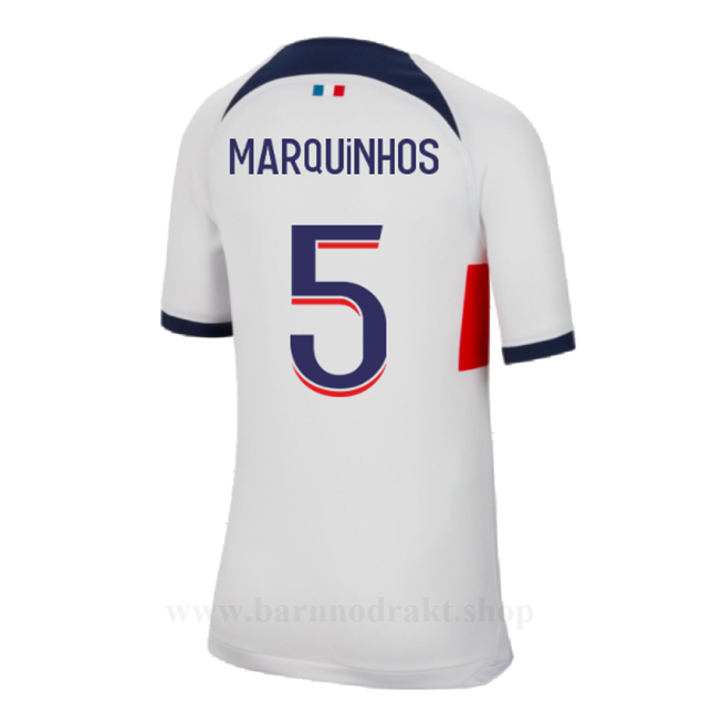 Billige Fotballdrakter Paris Saint Germain PSG MARQUINHOS #5 Borte Draktsett 2023-2024