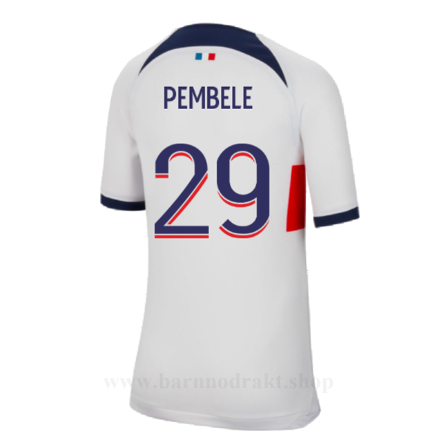 Billige Fotballdrakter Paris Saint Germain PSG PEMBELE #29 Borte Draktsett 2023-2024