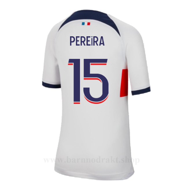 Billige Fotballdrakter Paris Saint Germain PSG PEREIRA #15 Borte Draktsett 2023-2024
