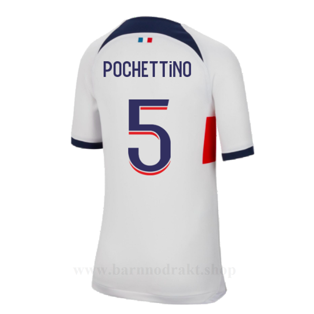 Billige Fotballdrakter Paris Saint Germain PSG POCHETTINO #5 Borte Draktsett 2023-2024