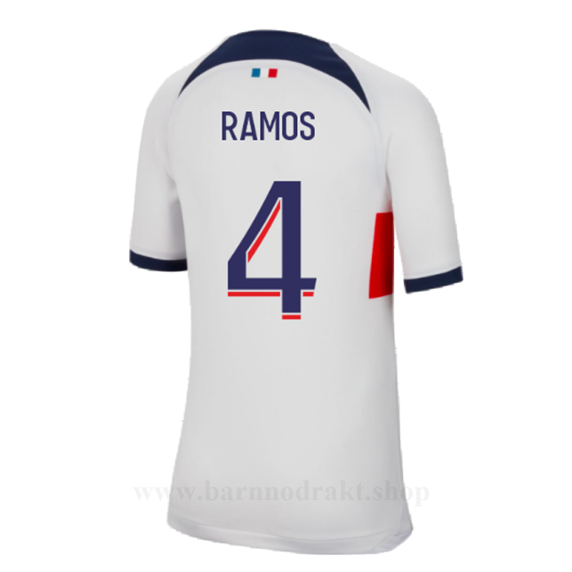 Billige Fotballdrakter Paris Saint Germain PSG RAMOS #4 Borte Draktsett 2023-2024