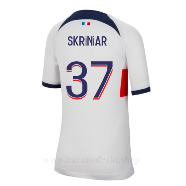 Billige Fotballdrakter Paris Saint Germain PSG SKRINIAR #37 Borte Draktsett 2023-2024