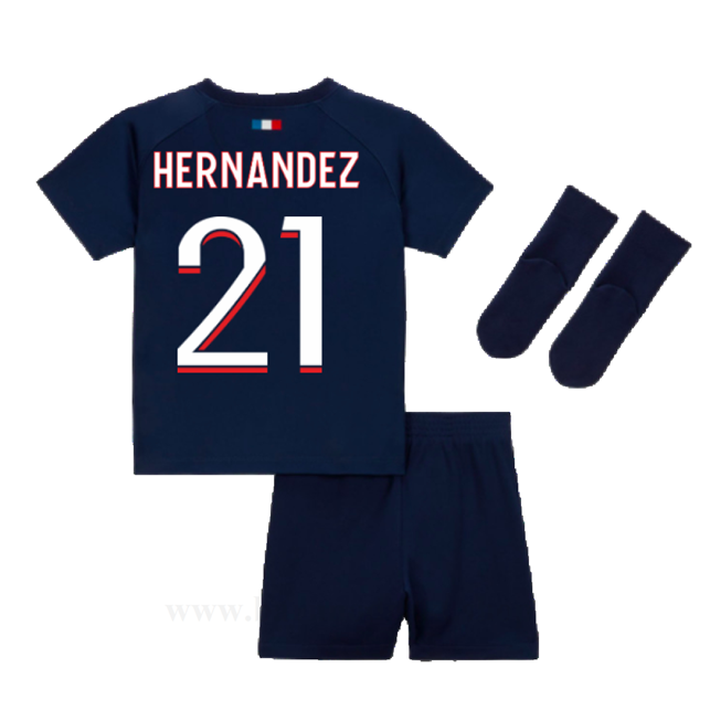 Billige Fotballdrakter Paris Saint Germain PSG Barn HERNANDEZ #21 Hjemme Draktsett 2023-2024