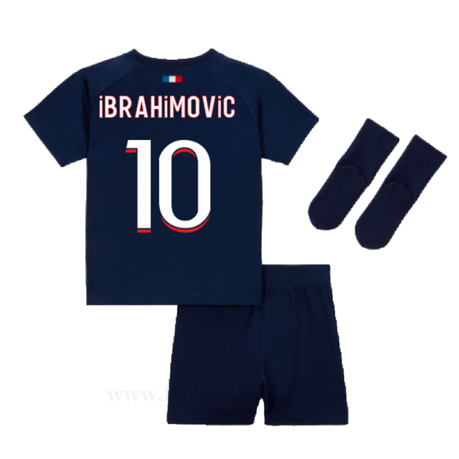 Billige Fotballdrakter Paris Saint Germain PSG Barn IBRAHIMOVIC #10 Hjemme Draktsett 2023-2024