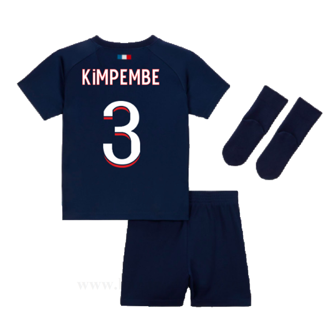 Billige Fotballdrakter Paris Saint Germain PSG Barn KIMPEMBE #3 Hjemme Draktsett 2023-2024