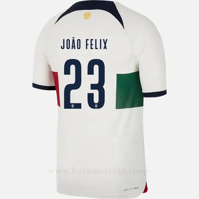 Billige Fotballdrakter Portugal JOAO FELIX #23 Borte Draktsett VM 2022