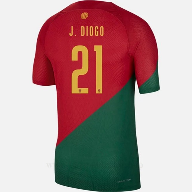 Billige Fotballdrakter Portugal J DIOGO #21 Hjemme Draktsett VM 2022