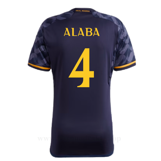 Billige Fotballdrakter FC Real Madrid ALABA #4 Borte Draktsett 2023-2024