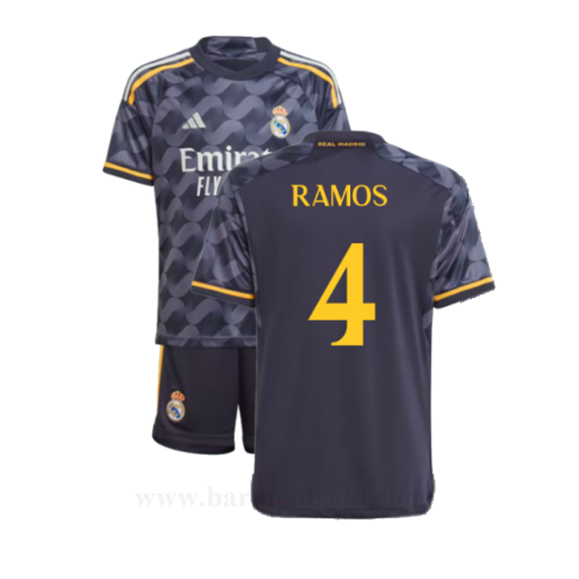 Billige Fotballdrakter FC Real Madrid Barn RAMOS #4 Borte Draktsett 2023-2024