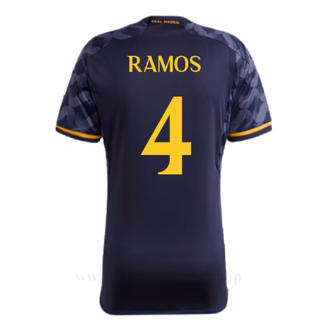 Billige Fotballdrakter FC Real Madrid RAMOS #4 Borte Draktsett 2023-2024