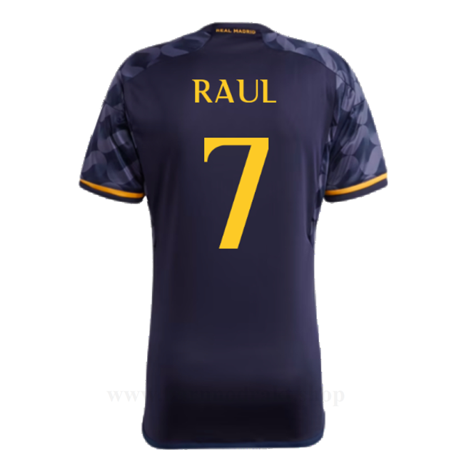 Billige Fotballdrakter FC Real Madrid RAUL #7 Borte Draktsett 2023-2024