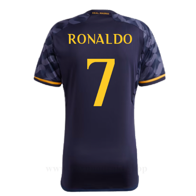 Billige Fotballdrakter FC Real Madrid RONALDO #7 Borte Draktsett 2023-2024