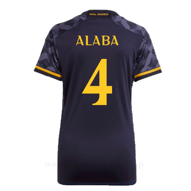Billige Fotballdrakter FC Real Madrid Dame ALABA #4 Borte Draktsett 2023-2024