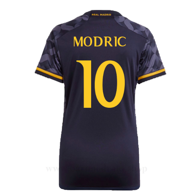 Billige Fotballdrakter FC Real Madrid Dame MODRIC #10 Borte Draktsett 2023-2024