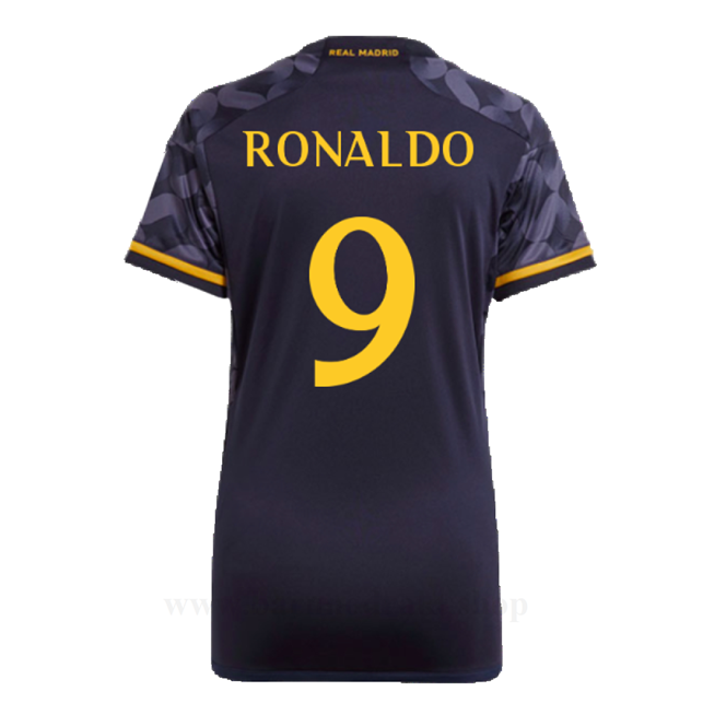 Billige Fotballdrakter FC Real Madrid Dame RONALDO #9 Borte Draktsett 2023-2024