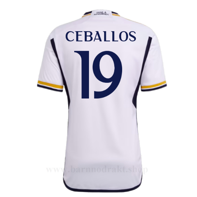 Billige Fotballdrakter FC Real Madrid CEBALLOS #19 Hjemme Draktsett 2023-2024
