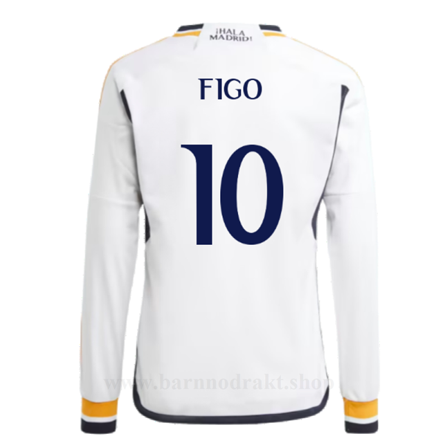 Billige Fotballdrakter FC Real Madrid FIGO #10 Hjemme Draktsett Langermet 2023-2024