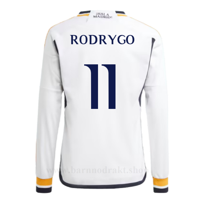 Billige Fotballdrakter FC Real Madrid RODRYGO #11 Hjemme Draktsett Langermet 2023-2024