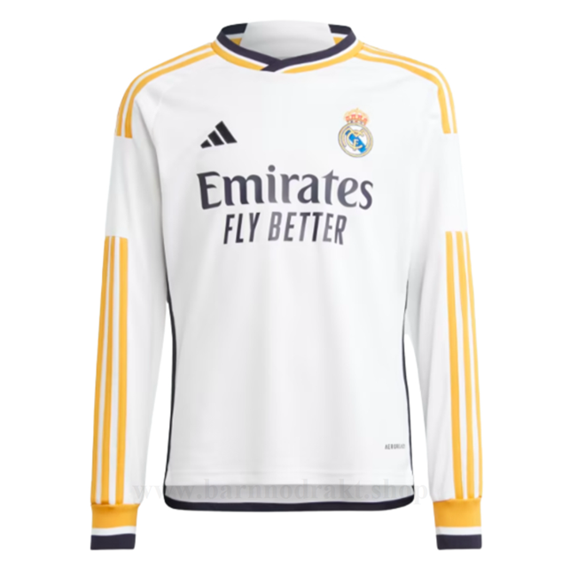 Billige Fotballdrakter FC Real Madrid Hjemme Draktsett Langermet 2023-2024