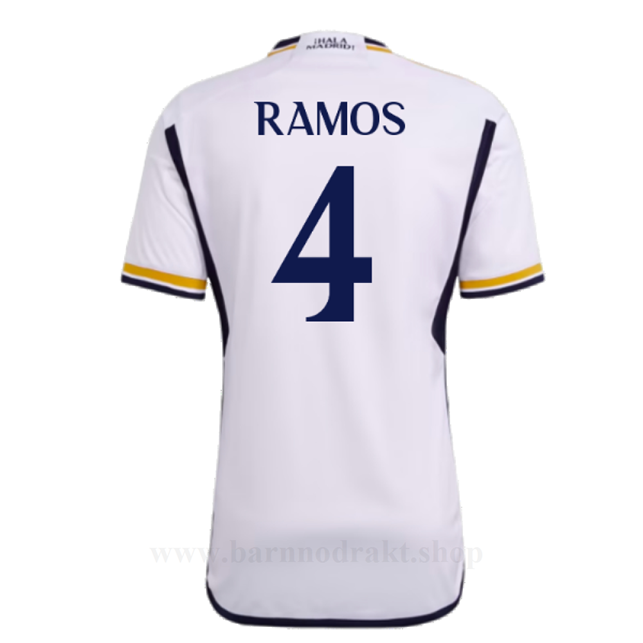 Billige Fotballdrakter FC Real Madrid RAMOS #4 Hjemme Draktsett 2023-2024