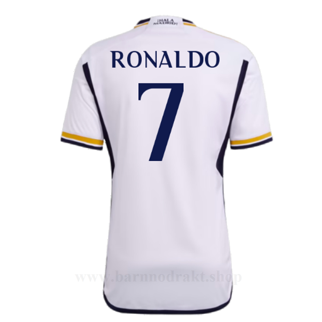 Billige Fotballdrakter FC Real Madrid RONALDO #7 Hjemme Draktsett 2023-2024
