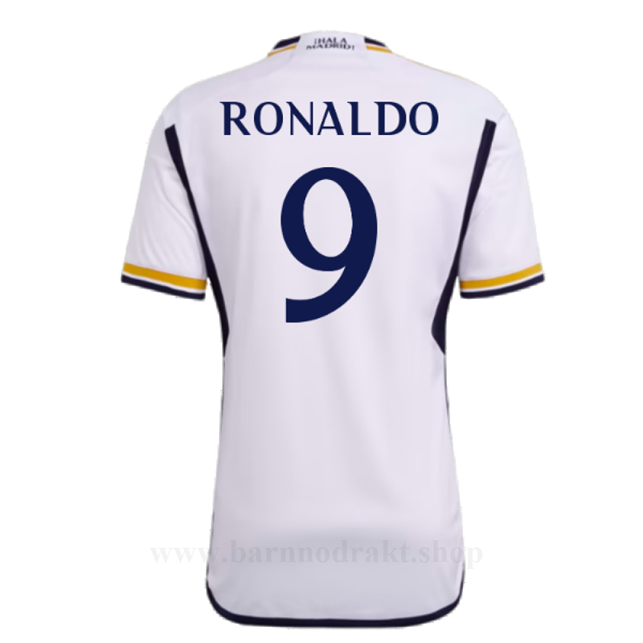 Billige Fotballdrakter FC Real Madrid RONALDO #9 Hjemme Draktsett 2023-2024