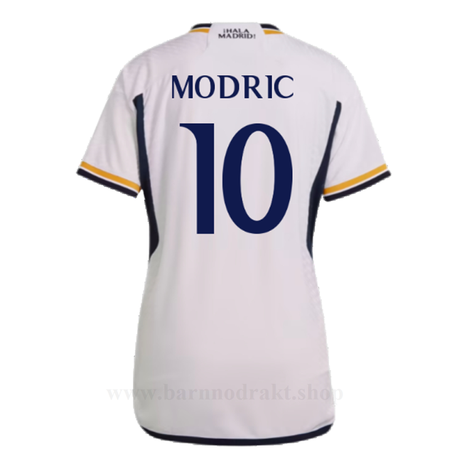 Billige Fotballdrakter FC Real Madrid Dame MODRIC #10 Hjemme Draktsett 2023-2024