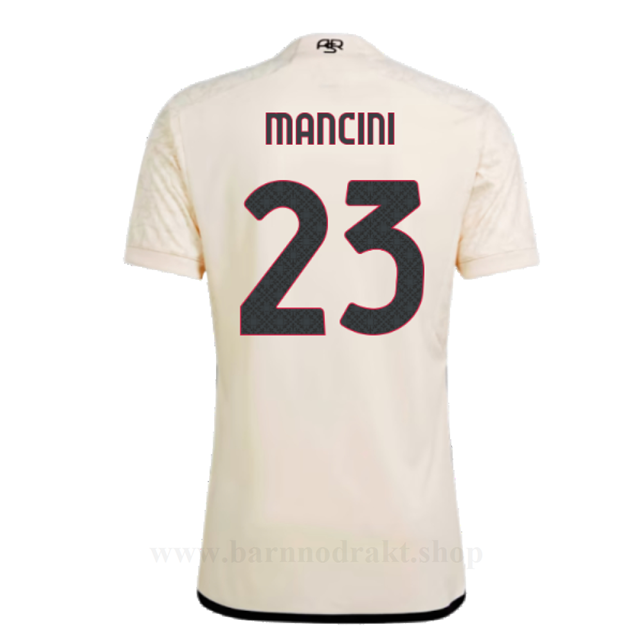 Billige Fotballdrakter AS Roma MANCINI #23 Borte Draktsett 2023-2024