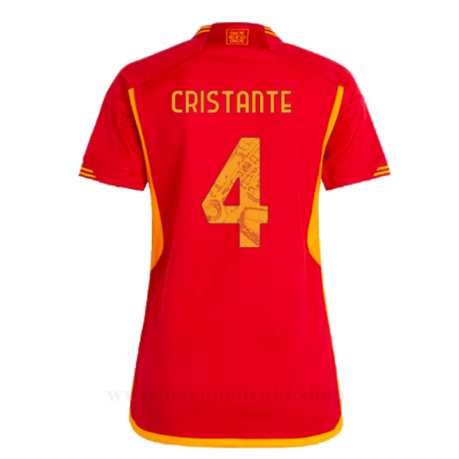 Billige Fotballdrakter AS Roma Dame CRISTANTE #4 Hjemme Draktsett 2023-2024