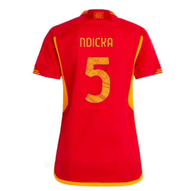 Billige Fotballdrakter AS Roma Dame NDICKA #5 Hjemme Draktsett 2023-2024